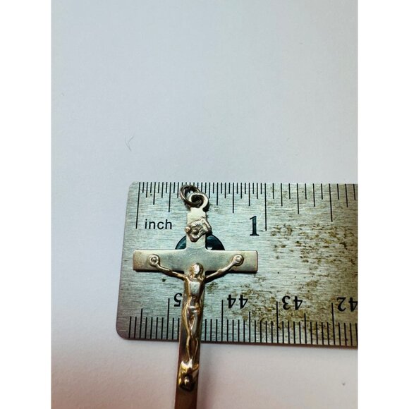 Estate Sterling Silver 925 Crucifix Cross Pendant Jesus Christ Religious Jewelry - Picture 7 of 8